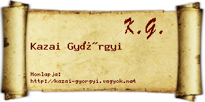 Kazai Györgyi névjegykártya